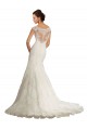 Compre Blanco Sirena Barco Cola capilla Encaje Vestidos de novia