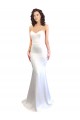 Compre Blanco Sirena Cuello de Corazón Sin tirantes Cuello Alto Crepé Elástico Largo Formales Vestidos de dama de honor / Vestidos de fiesta