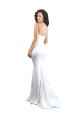 Compre Blanco Sirena Cuello de Corazón Sin tirantes Cuello Alto Crepé Elástico Largo Formales Vestidos de dama de honor / Vestidos de fiesta