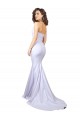 Compre Blanco Sirena Cuello de Corazón Sin tirantes Cuello Alto Crepé Elástico Sencillo Playa Vestidos de novia