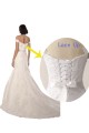 Compre Blanco Sirena Hombros Descubiertos Cola capilla Encaje Playa Vestidos de novia