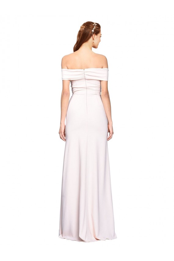Compre Blanco Sirena Hombros Descubiertos Crepé Elástico Largo Formales Vestidos de dama de honor / Vestidos de fiesta