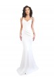 Compre Blanco Sirena Tirantes espagueti Cuello Alto Crepé Elástico Largo Formales Vestidos de dama de honor / Vestidos de fiesta