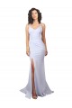 Compre Blanco Sirena Tirantes espagueti Cuello Alto Crepé Elástico Sencillo Playa Vestidos de novia