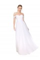 Compre Blanco línea A Hombros Descubiertos Gasa Largo Formales Vestidos de dama de honor / Vestidos de fiesta