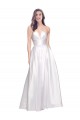 Compre Blanco línea A Sin tirantes Satén elástico Largo Formales Vestidos de dama de honor / Vestidos de fiesta