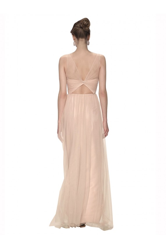 Compre Blush 95 Cubierta Ilusión Cuello de Corazón Tul Largo Vestidos de dama de honor