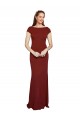 Compre Borgoña 10 Sirena Cuello redondo Crepé Elástico Largo Formales Vestidos de dama de honor / Vestidos de fiesta