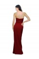 Compre Borgoña Cubierta Cuello de Corazón Crepé Elástico Largo Formales Vestidos de dama de honor / Vestidos de fiesta