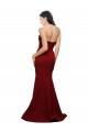Compre Borgoña Cubierta Cuello de Corazón Sin tirantes Crepé Elástico Largo Formales Vestidos de dama de honor / Vestidos de fiesta
