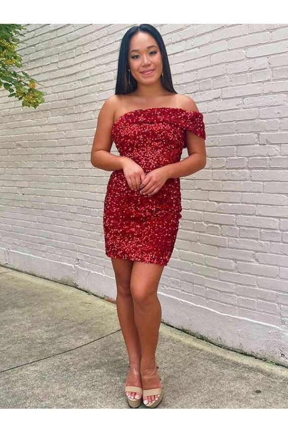 Compre Borgoña Cubierta Un Hombre Corto Lentejuelas Terciopelo Corto Vestidos de fiesta