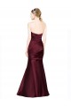 Compre Borgoña Sirena Cuello de Corazón Satén Largo Formales Vestidos de dama de honor / Vestidos de fiesta