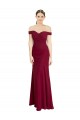 Compre Borgoña Sirena Hombros Descubiertos Gasa Largo Vestidos de dama de honor / Vestidos de fiesta