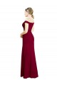 Compre Borgoña Sirena Hombros Descubiertos Gasa Largo Vestidos de dama de honor / Vestidos de fiesta