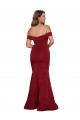 Compre Borgoña Sirena Hombros Descubiertos Spandex Largo Formales Vestidos de dama de honor / Vestidos de fiesta