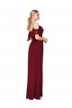 Compre Borgoña Trompeta Hombros Descubiertos Gasa Largo Formales Vestidos de dama de honor / Vestidos de fiesta