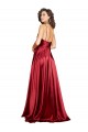 Compre Borgoña línea A Tirantes espagueti Satén sedoso Largo Formales Vestidos de dama de honor / Vestidos de fiesta