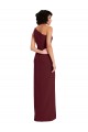 Compre Borgoña oscuro Cubierta Un Hombre Crepé Elástico Largo Formales Vestidos de dama de honor / Vestidos de fiesta