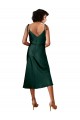 Compre Cazador Verde Cubierta Midi Satén elástico Corto Formales Vestidos de dama de honor / Vestidos de fiesta / Vestidos de cóctel