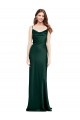 Compre Cazador Verde Cubierta Satén elástico Largo Formales Vestidos de dama de honor / Vestidos de fiesta