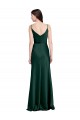 Compre Cazador Verde Cubierta Satén elástico Largo Formales Vestidos de dama de honor / Vestidos de fiesta