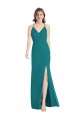 Compre Cazador Verde Sirena Tirantes espagueti Cuello en V Gasa Largo Vestidos de dama de honor