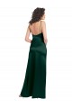 Compre Cazador Verde línea A Cucharón Satén elástico Largo Formales Vestidos de dama de honor / Vestidos de fiesta