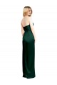 Compre Cazador Verde línea A Cucharón Sin tirantes Satén elástico Largo Formales Vestidos de dama de honor / Vestidos de fiesta
