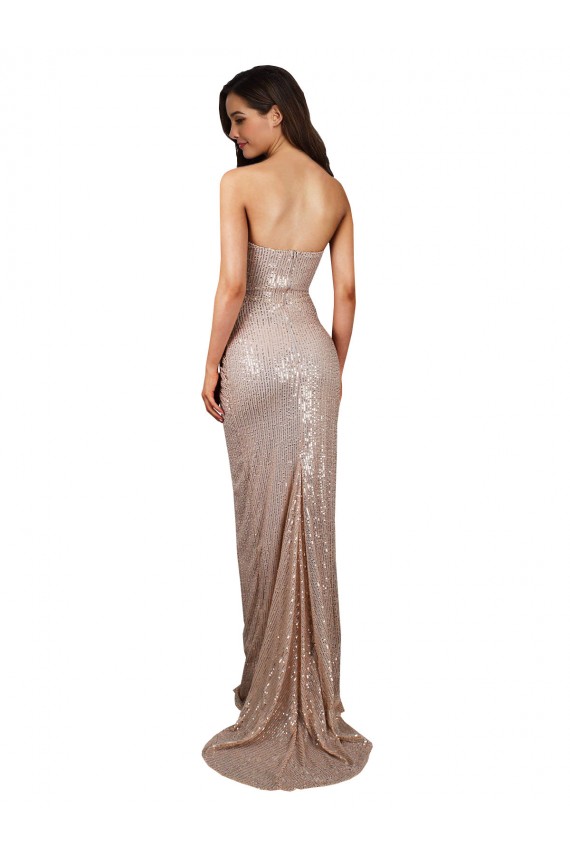 Compre Champán Sirena Cucharón Lentejuela Largo Formales Vestidos de dama de honor / Vestidos de fiesta