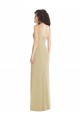 Compre Champán Trompeta Cuadrado Crepé Elástico Largo Formales Vestidos de dama de honor / Vestidos de fiesta