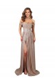 Compre Champán línea A Cucharón Sin tirantes Lentejuela Largo Formales Vestidos de dama de honor / Vestidos de fiesta