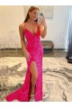 Compre Color mostrado Cubierta Cuello en V Barrer tren Lentejuelas Terciopelo Largo Vestidos de fiesta