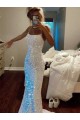 Compre Color mostrado Cubierta Tirantes espagueti Barrer tren Lentejuelas Terciopelo Largo Vestidos de fiesta