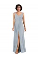Compre Columna Cuello en V Gasa Largo Vestidos de dama de honor