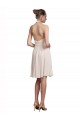 Compre Crema Rosa línea A Halter Cuello en V Gasa Corto Vestidos de dama de honor / Vestidos de cóctel / Vestidos para homecoming