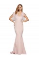 Compre Cubierta Cuello de Corazón Crepé Elástico Tul Largo Formales Vestidos de dama de honor / Vestidos de fiesta