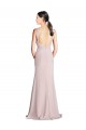 Compre Cubierta Halter Cuello Alto Gasa Largo Vestidos de dama de honor