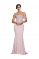 Compre Cubierta Sin tirantes Barrer tren Crepé Elástico Largo Formales Vestidos de dama de honor / Vestidos de fiesta