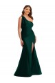 Compre Evergreen Sirena Un Hombre Satén sedoso Largo Formales Vestidos de dama de honor / Vestidos de fiesta
