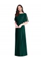 Compre Evergreen línea A Barco Gasa Largo Vestidos de dama de honor