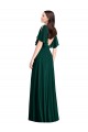 Compre Evergreen línea A Barco Gasa Largo Vestidos de dama de honor
