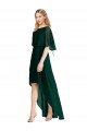 Compre Evergreen línea A Cuello redondo Gasa Largo Asimétrico Vestidos de dama de honor