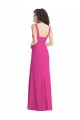 Compre Fucsia Trompeta Cuadrado Crepé Elástico Largo Vestidos de dama de honor / Vestidos de fiesta