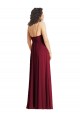 Compre Humo Verde Trompeta Tirantes espagueti Cuello en V Gasa Largo Formales Vestidos de dama de honor / Vestidos de noche