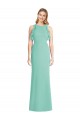 Compre Jade Sirena Cuello joya Gasa Largo Vestidos de dama de honor