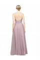 Compre Light Lilac línea A Cuello de Corazón Tul Encaje Largo Vestidos de dama de honor