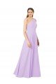 Compre Lila Cubierta Un Hombre Gasa Largo Formales Vestidos de dama de honor / Vestidos de noche