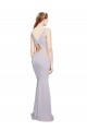 Compre Lila ártica Sirena Cuello en V Crepé Elástico Largo Formales Vestidos de dama de honor / Vestidos de fiesta