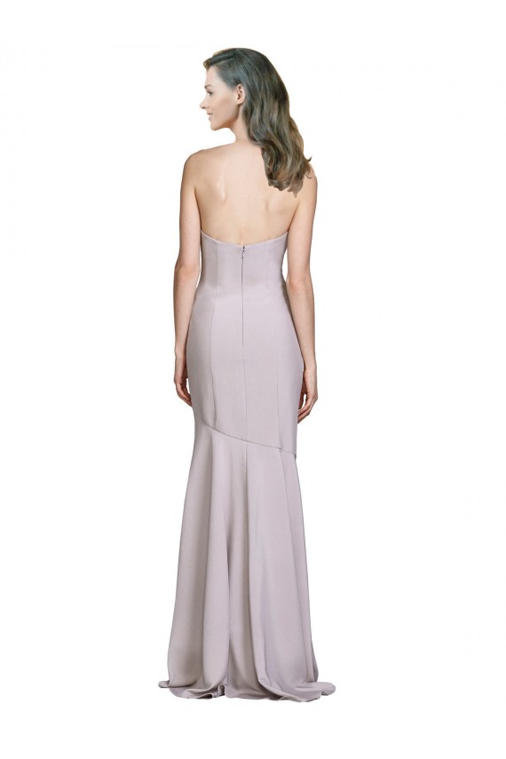 Compre Lila ártica Sirena Sin tirantes Crepé Elástico Largo Vestidos de dama de honor / Vestidos de fiesta