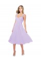 Compre Lila línea A Cuello de Corazón Midi Gasa Corto Asimétrico Vestidos de dama de honor / Vestidos de cóctel / Vestidos para homecoming